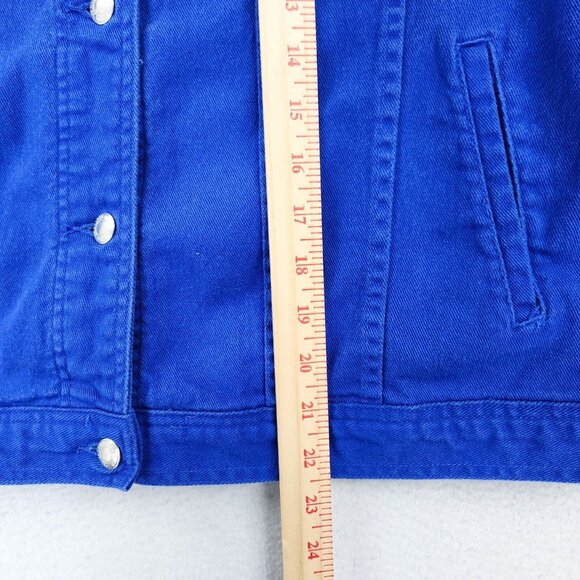 Ralph Lauren Jacket Women 1X Blue Denim Trucker Jean Button Front Casual Classic - Picture 6 of 12